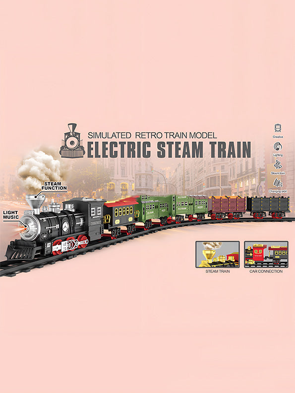 Steam Train Set with Simulated Sound Electric Toy Train Toy For