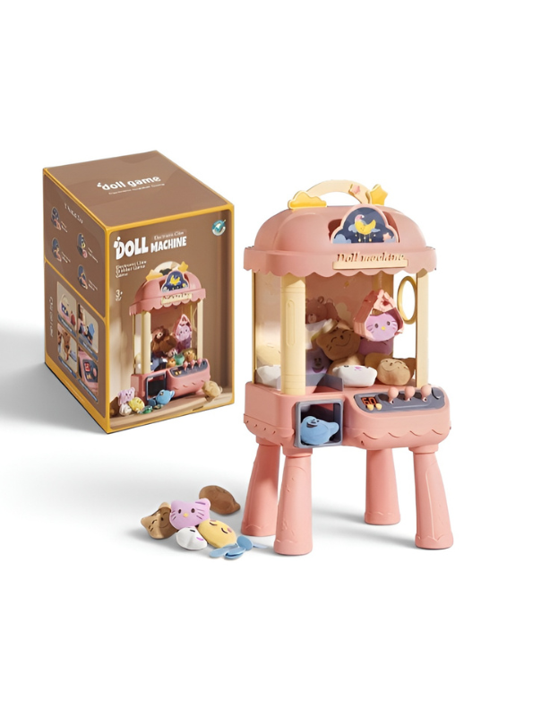 Electronic Mini Claw Machine – Arcade Game with 10 Plush Dolls, Lights, Music & Detachable Legs For Kids MD13