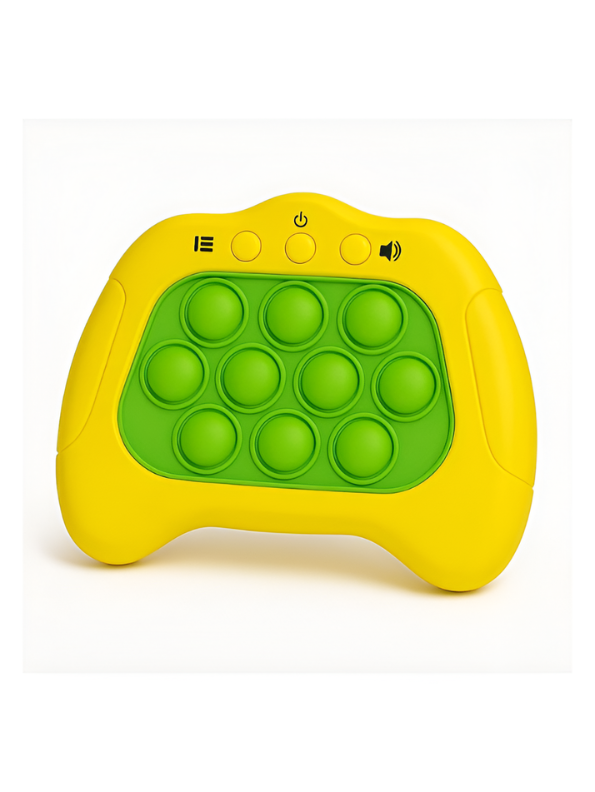 Electronic Quick Push Bubble Game Console Yellow – Handheld Whack-A-Mole Pop Fidget Sensory Toy with Lights and Sound, Educational Stress Relief Game Machine for Kids Ages 4+ TV5184