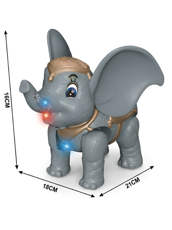 Electronic Walking Elephant Toy – Light-Up Musical Toy with Removable Figure, Realistic Spray Effect & Music TV7252