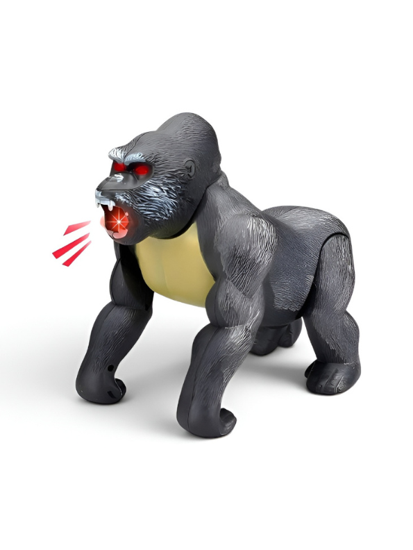 Electronic Walking Gorilla Toy – Battery Operated King Kong Figure with Roaring Sounds and Lights TV7172