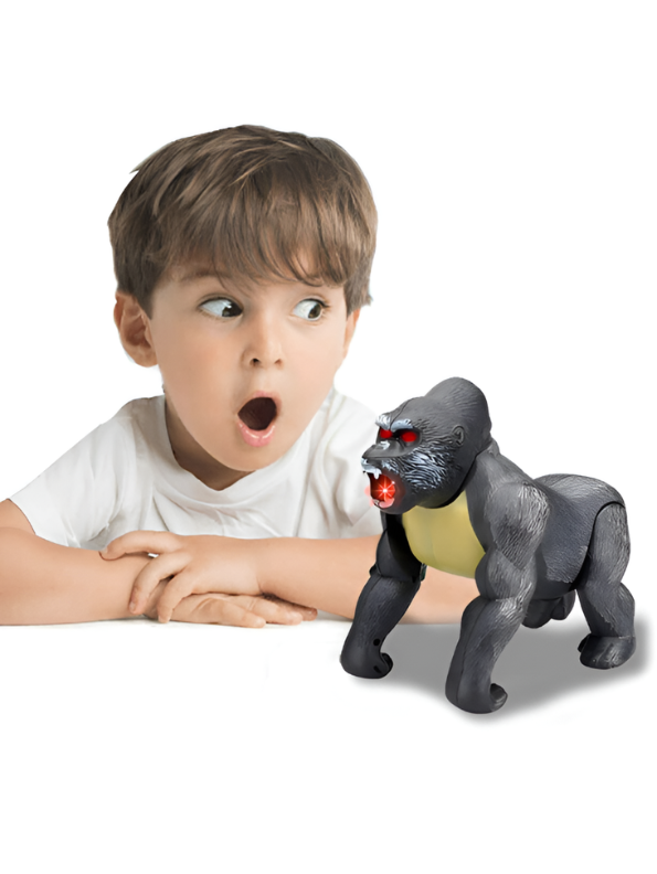 Electronic Walking Gorilla Toy – Battery Operated King Kong Figure with Roaring Sounds and Lights TV7172