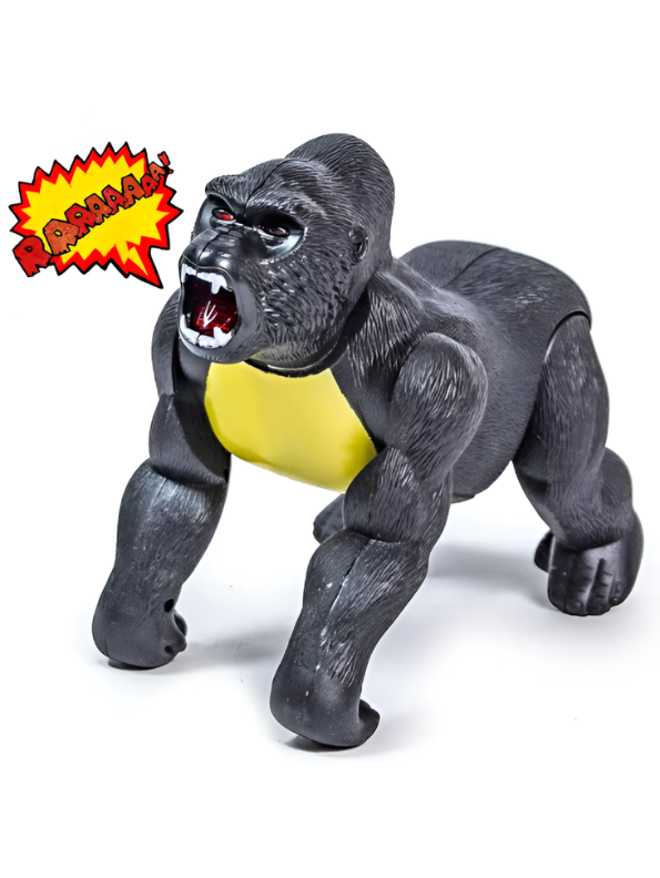 Electronic Walking Gorilla Toy – Battery Operated King Kong Figure with Roaring Sounds and Lights TV7172