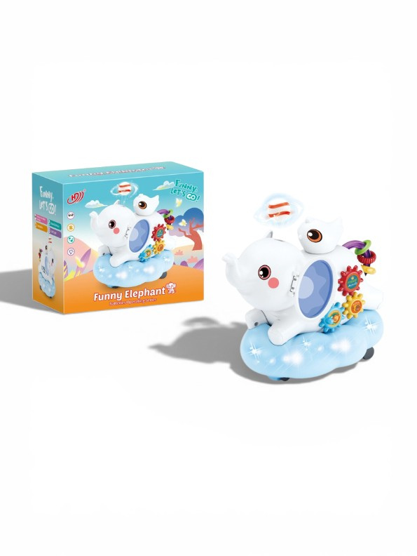 Elephant Musical Toy for Toddlers – Flashing Lights, Colorful Gears and Moving Ball LMI15943.