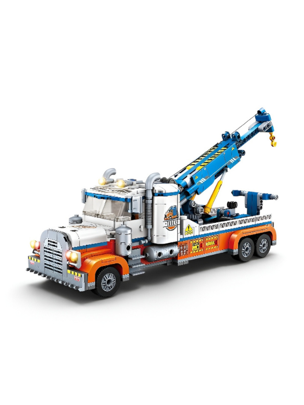 Engineering Building Block Tow Truck Toy Set – Heavy Duty Wrecker Construction Vehicle Model Kit – STEM Educational Gift for Kids and Adults TV7076