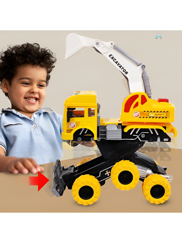 Excavator City Services Truck Deformation Toy – Transforming Construction Vehicle for Kids LMI12074.