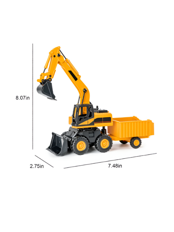 Excavator Toy with Trailer – Construction Vehicle Toy with Lights and Engine Sounds LMI11294.