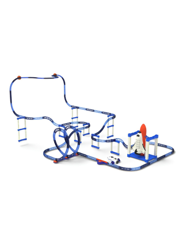 Explorer Assemble Electric Space Race Track Toy Set – 153 Pieces Space Adventure Racing Playset for Kids TV6499