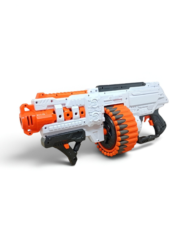 FAST PIONEER Electric Foam Dart Blaster Toy Gun with Rotating Drum & Soft Foam Darts NX13651.