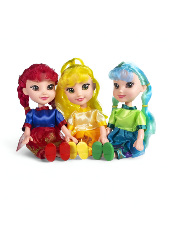 Fairy Tale Queens | 8-Inch Dolls for Kids | Barbie Inspired Pack of Three Girl Toys with Unique Outfits LMI13682.