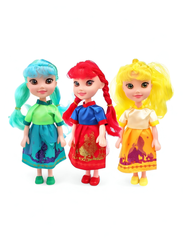 Fairy Tale Queens | 8-Inch Dolls for Kids | Barbie Inspired Pack of Three Girl Toys with Unique Outfits LMI13682.