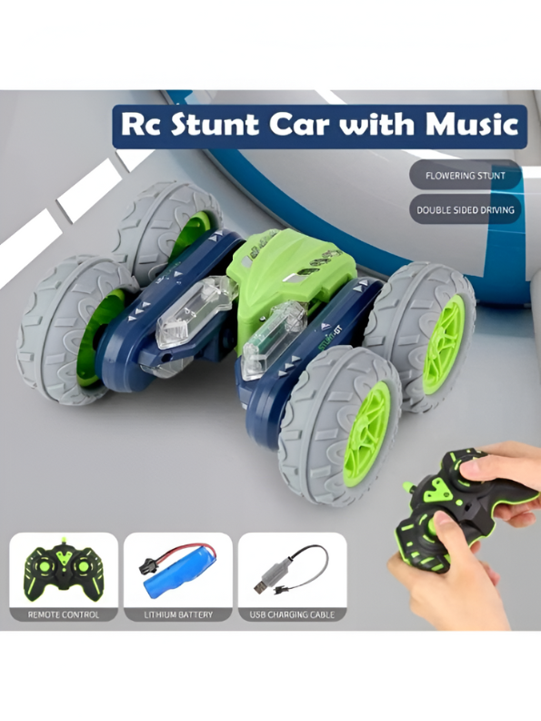 Fancy Stunt Performance Car – 360° Rotating Remote Control Drift & Twist Stunt Car - Green LMI10886.