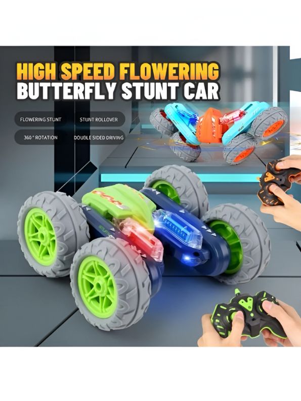 Fancy Stunt Performance Car – 360° Rotating Remote Control Drift & Twist Stunt Car - Green LMI10886.