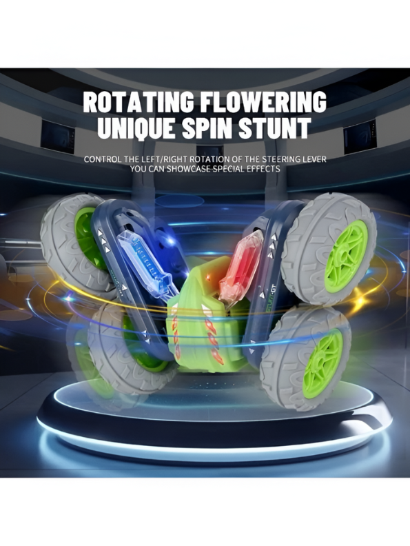 Fancy Stunt Performance Car – 360° Rotating Remote Control Drift & Twist Stunt Car - Green LMI10886.