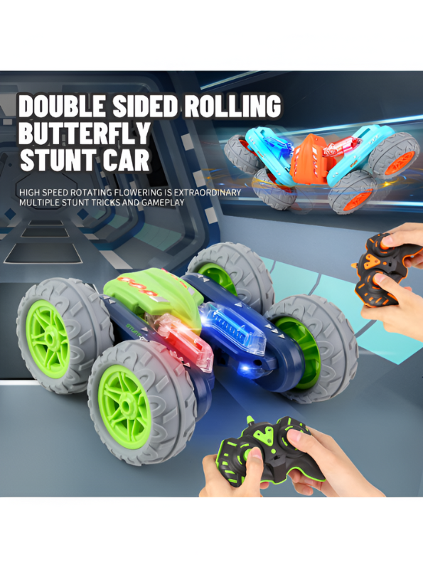 Fancy Stunt Performance Car – 360° Rotating Remote Control Drift & Twist Stunt Car - Green LMI10886.