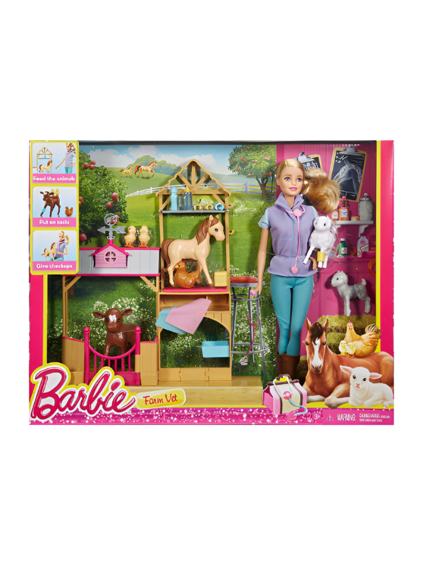 Farm Vet Doll Playset with Animal Figures, Barn Structure & Veterinary Medical Accessories NX13256.