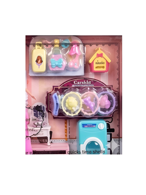 Fashion Doll Playset Pink Wardrobe & Washing Machine Set TV5527.