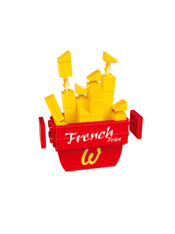 Fast Food Building Block Set – 498 Pieces with Cash Register, Burger, Hot Dog & Fries, Educational Construction Toy TV5674.