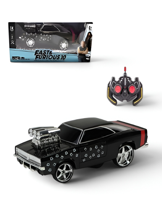 Fast & Furious 10 Style RC Muscle Car – Metallic 1:16 Scale Remote Control Racing Car with Chrome Supercharger Engine & Rechargeable Battery TV7318