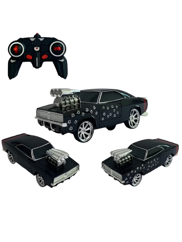 Fast & Furious 10 Style RC Muscle Car – Metallic 1:16 Scale Remote Control Racing Car with Chrome Supercharger Engine & Rechargeable Battery TV7318
