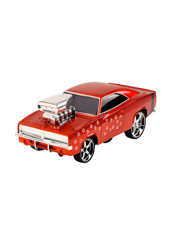Fast & Furious 10 Style RC Muscle Car – Metallic 1:16 Scale Remote Control Racing Car with Chrome Supercharger Engine & Rechargeable Battery TV7318