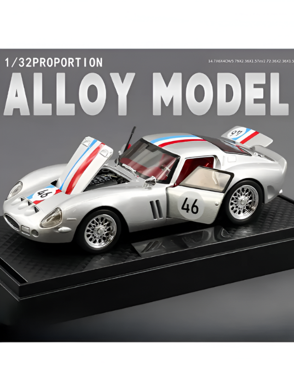 Grey - Ferrari 250 GTO – Premium Metal Diecast Collectible Toy | High Simulation Classic Sports Car Model Scale 1:32 TV5397.