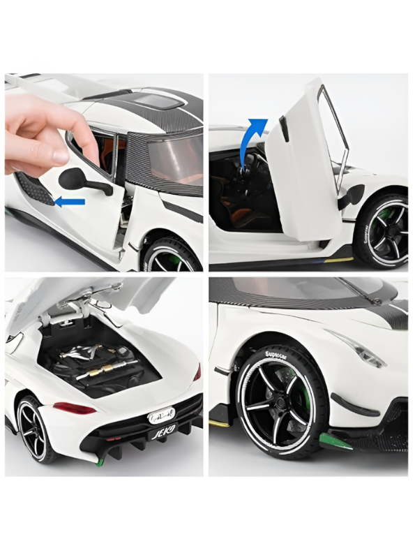 Ferrari Daytona SP3 Diecast Alloy Car 1:22 Scale | White Sports Car Model Collectible Die-Cast Replica MD607.
