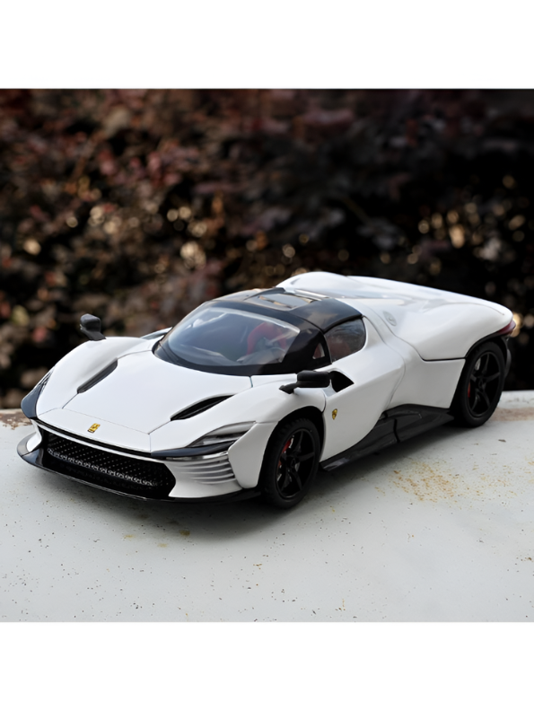 Ferrari Daytona SP3 Diecast Alloy Car 1:22 Scale | White Sports Car Model Collectible Die-Cast Replica MD607.