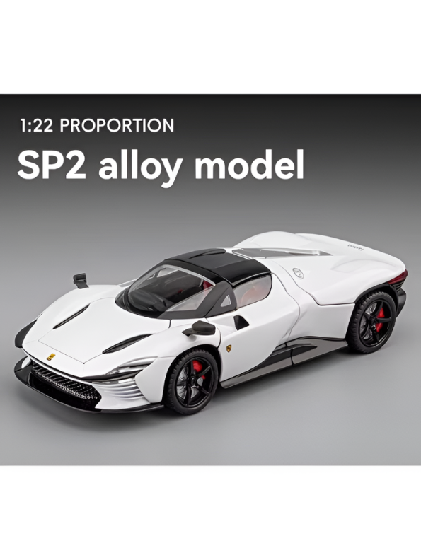 Ferrari Daytona SP3 Diecast Alloy Car 1:22 Scale | White Sports Car Model Collectible Die-Cast Replica MD607.