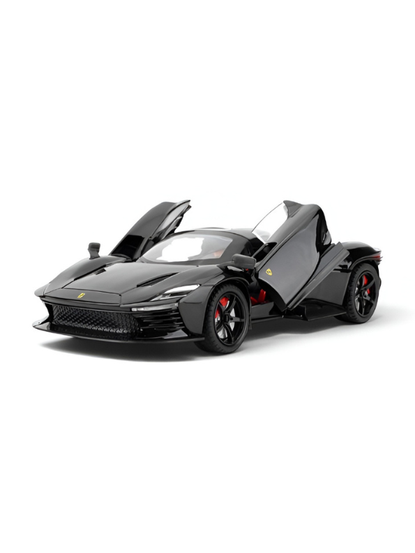 Ferrari Daytona SP3 Diecast Alloy Car 1:22 Scale | Black Sports Car Model Collectible Die-Cast Replica MD607.