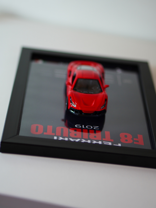 Ferrari F8 Tributo 2019 3D Frame Car Diecast Model – Luxury Sports Car Wall Display.