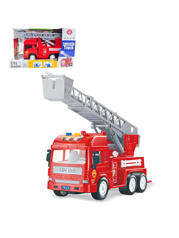 Fire Emergency Truck Toy with Sliding Stair – Rescue Fire Engine Vehicle for Kids LMI11035.