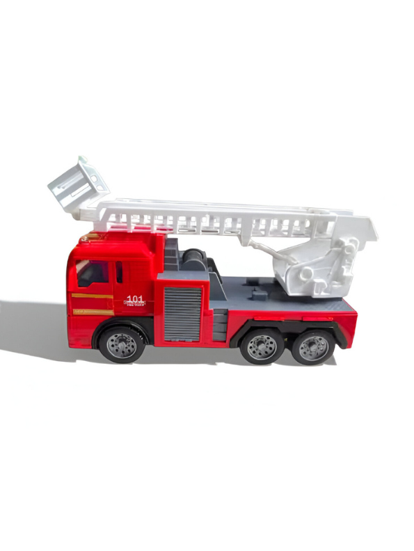 Fire Engine Toy Truck with Extendable White Ladder | Red Rescue Vehicle Toy LMI14021.