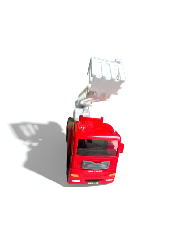 Fire Engine Toy Truck with Extendable White Ladder | Red Rescue Vehicle Toy LMI14021.