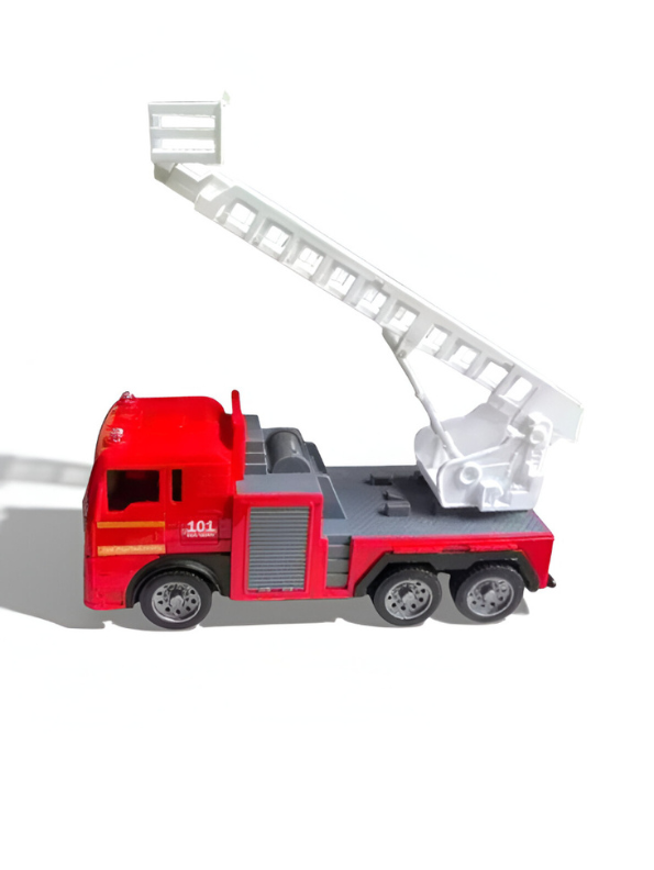 Fire Engine Toy Truck with Extendable White Ladder | Red Rescue Vehicle Toy LMI14021.