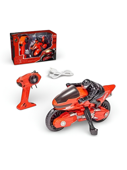 Fire Knight RC Drift Motorcycle – 2.4GHz Remote Control Bike with LED Lights & USB Rechargeable Battery MD261.