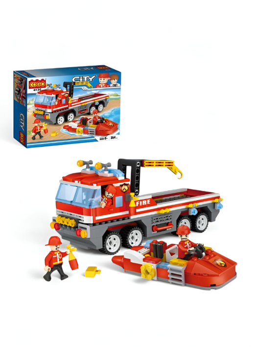 Fire Rescue Team Building Blocks Toy Set – 354pcs Plastic Firefighter & Rescue Construction Blocks for Kids TV1120.