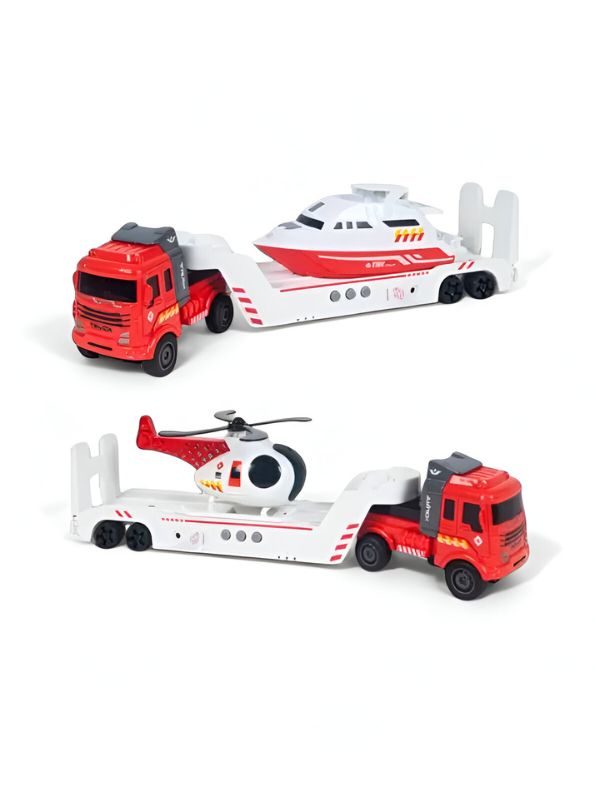 FireSquad – Go Fire Rescue Truck Set – Moveable Parts, No Batteries Needed, Vehicle Toy For Kids NX.