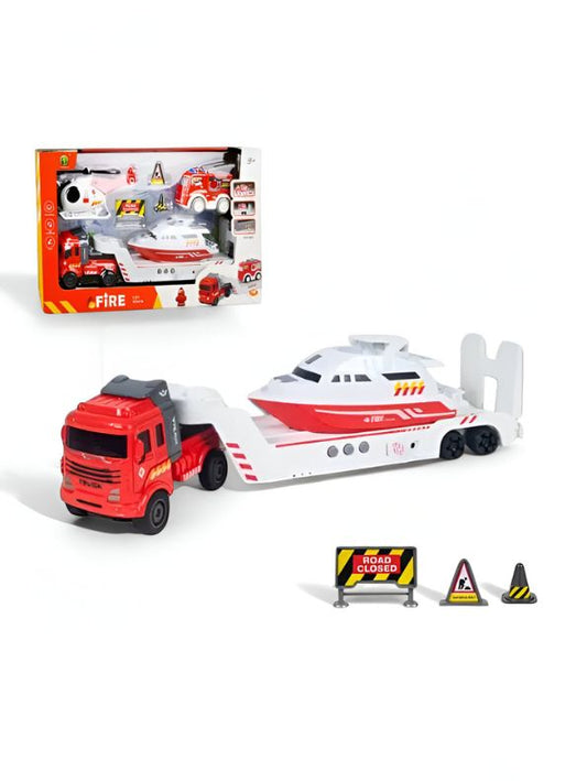 FireSquad – Go Fire Rescue Truck Set – Moveable Parts, No Batteries Needed, Vehicle Toy For Kids NX.