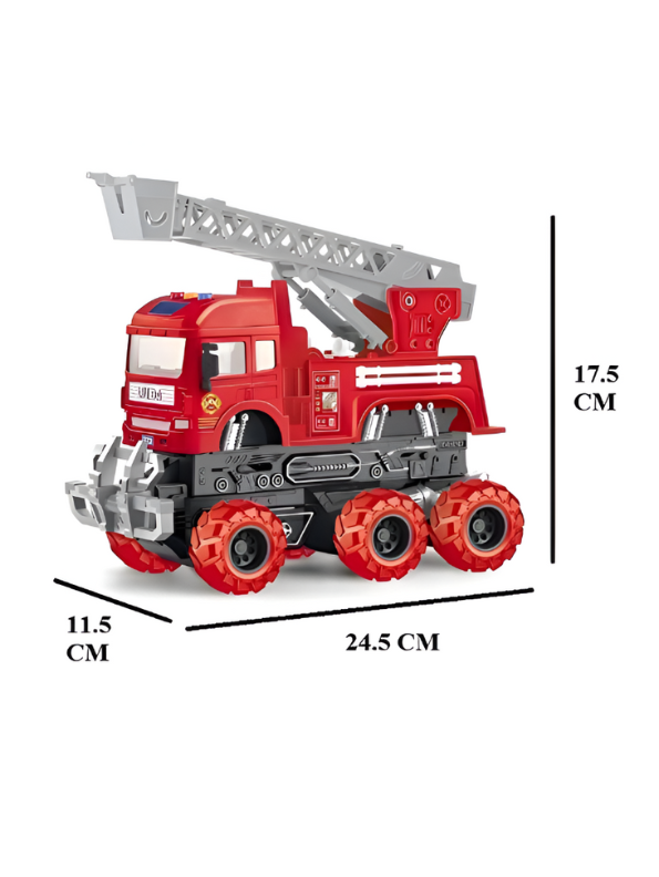 Fire Truck Deformation Toy – 6 Wheels Transforming Rescue Vehicle for Kids LMI11178.