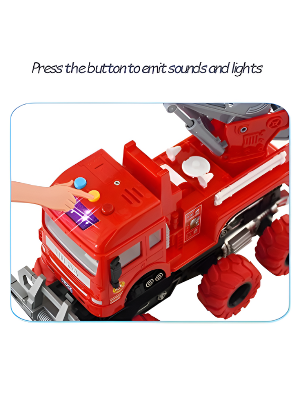 Fire Truck Deformation Toy – 6 Wheels Transforming Rescue Vehicle for Kids LMI11178.