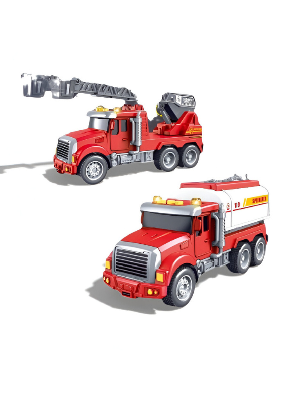 Fire Truck Toy with Extendable Rescue Ladder – Red Emergency Vehicle with Lights & Sound for Kids NX15347.