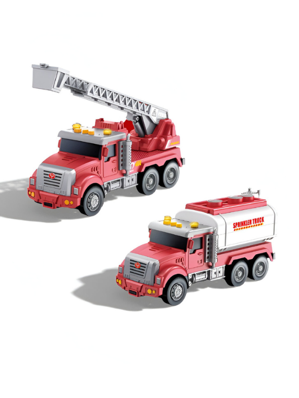 Fire Truck Toy with Extendable Rescue Ladder – Red Emergency Vehicle with Lights & Sound for Kids NX15347.