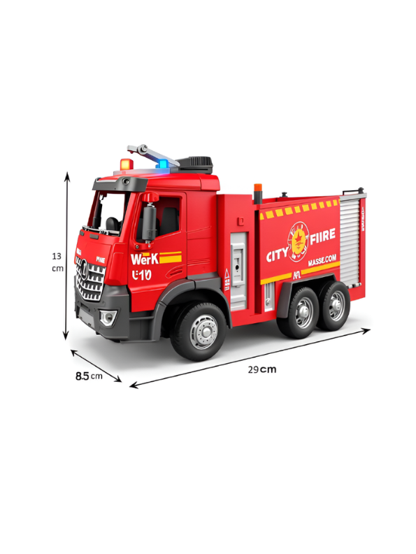 Fire Truck Toy with Water Spray, Lights, Sound & Music – Interactive Rescue Vehicle TV7011.