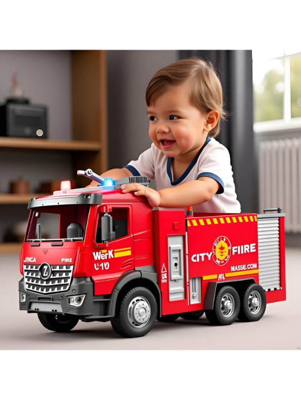 Fire Truck Toy with Water Spray, Lights, Sound & Music – Interactive Rescue Vehicle TV7011.