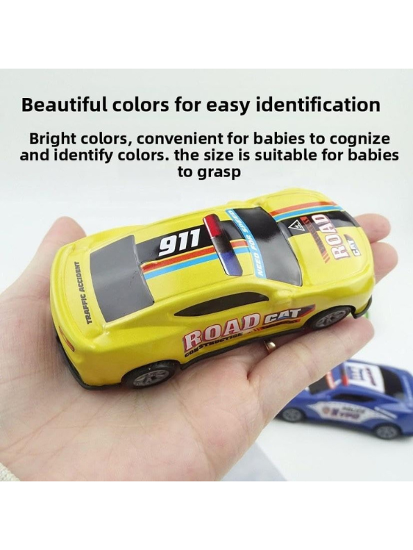 6-Piece Die-Cast Metal Pull Back Toy Car Set – Mini Racing, Police & Emergency Vehicles for Kids TV15683