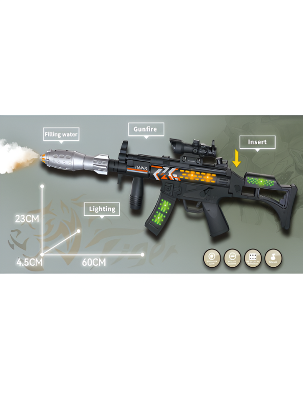 Flash Cannon Toy Gun with Realistic Smoke Effect TV6627.
