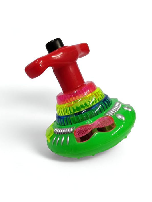 Green - Flashing Top – LED Spinning Music Gyro Toy for Kids | Light-Up Gyrator Toy with Sound & 360° Spinning Action.