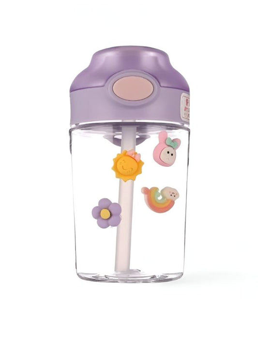FloraSip – 480 ml Water Bottle for Kids with Straw | Non-Toxic & BPA-Free | Cute Cartoon Flower Print | Leak-Proof Bottle for School, Travel & Outdoor Use NOV6324.