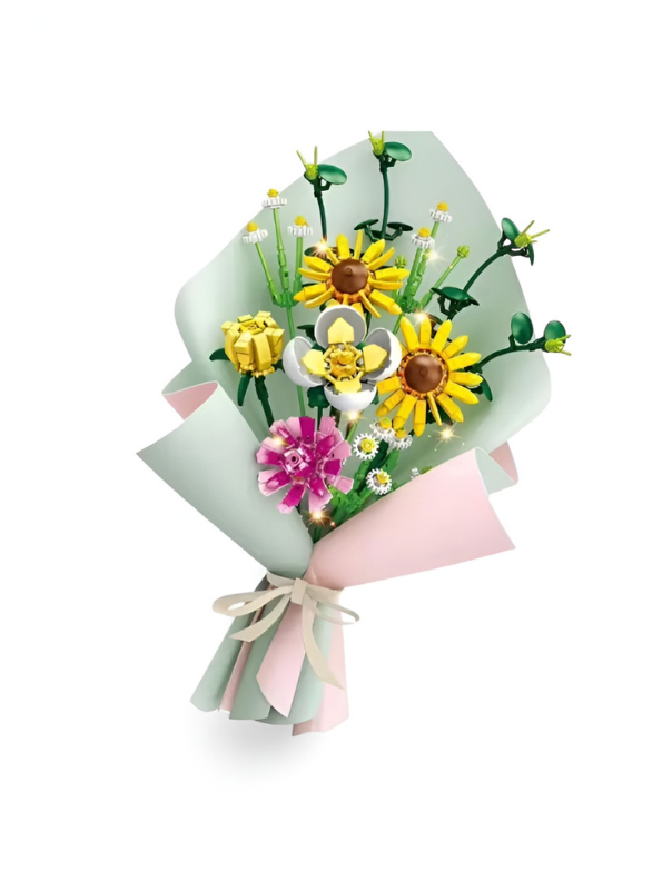 Flower Bouquet Building Kit with Artificial Sunflowers & Daisies TV6955.
